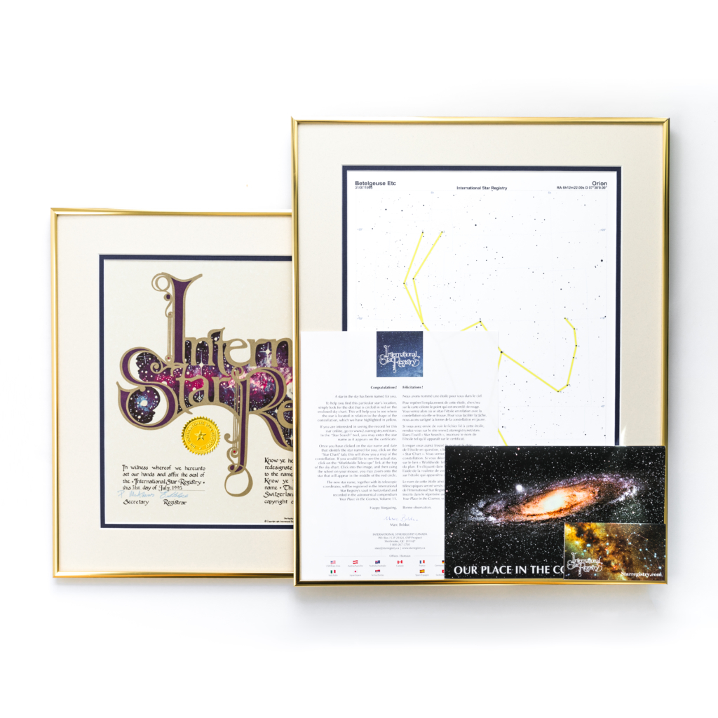 Ultimate Framed Star kit Official International Star Registry Canada